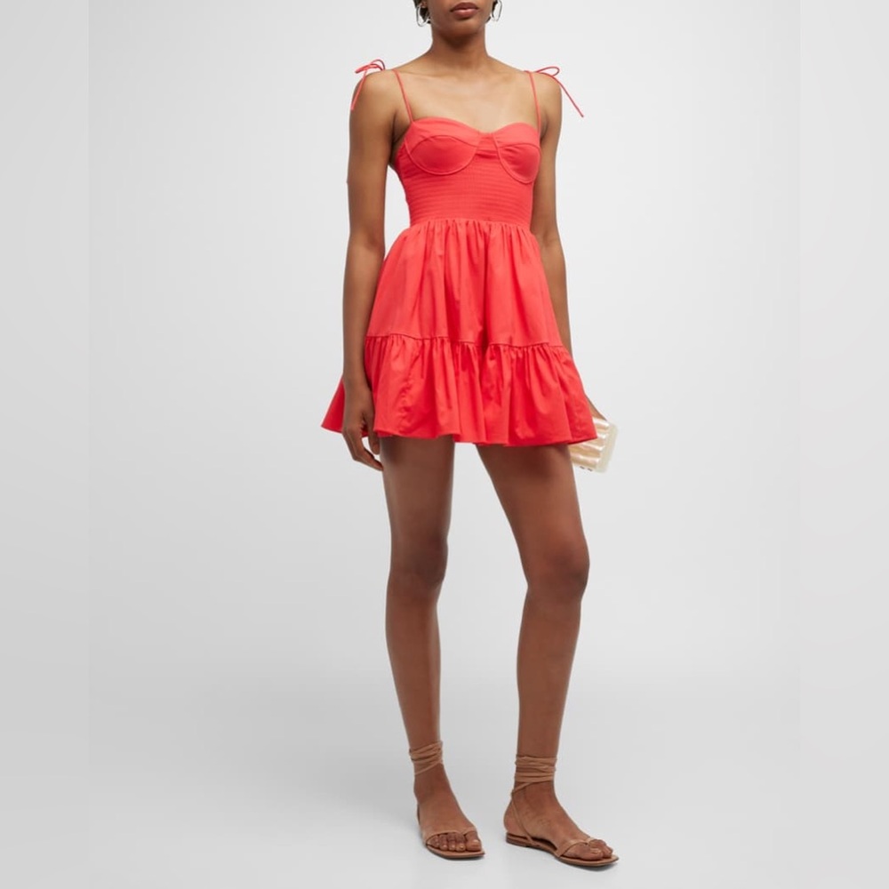 Staud Landry Smocked Bustier Minidress - Small  - WORN ONCE